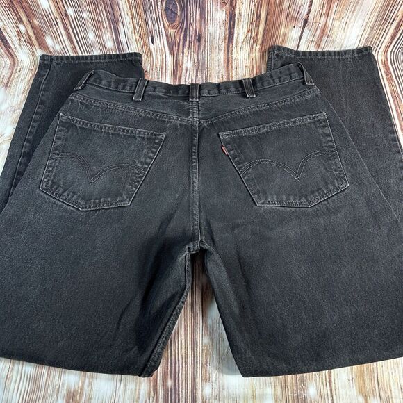 Levi's 550 Relaxed Fit Tapered Leg Mens Size 36x33.5 Black Jeans Denim Pants - Picture 4 of 12